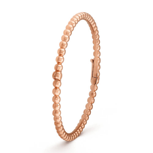 Van Cleef & Arpels/梵克雅宝 经典Perlée系列 18K金玫瑰金金珠经典手镯VCARO7A700