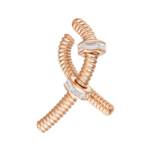 CARTIER/卡地亚  éCROU DE CARTIER系列 18k金玫瑰金钻石螺母右耳环B8301434