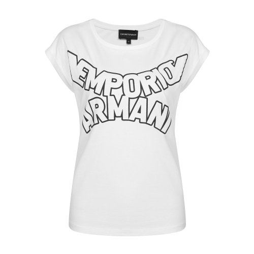 Emporio Armani/安普里奥阿玛尼 白色 女士品牌字母标识印花圆领短袖T恤 3H2T7S-2J53Z-0100