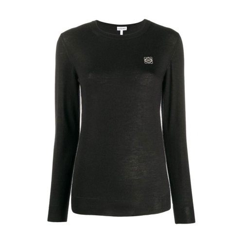 LOEWE/罗意威 女士黑色羊绒针织衫/毛衣 S3109200MI 1100