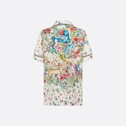  DIOR迪奥 22年秋冬 女士 长袖衬衫 Dior Chez Moi 短袖衬衫 241V29A6845_X0877