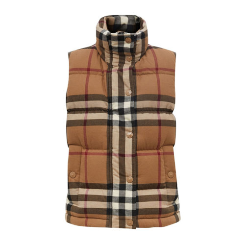 BURBERRY/博柏利 女士 服装 21春夏 卡其色格纹棉质马甲 女士马甲