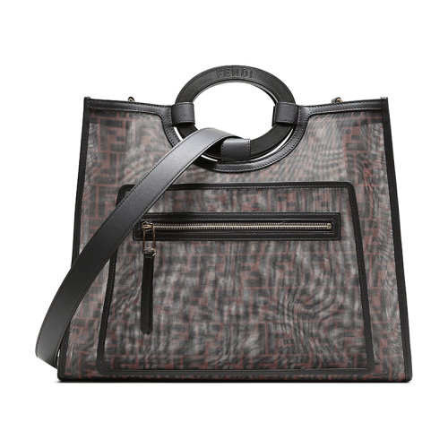 FENDI/芬迪 RUNAWAY系列织物/配皮手提单肩包 8BH360 A6D6