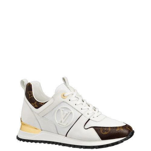 Louis Vuitton/路易威登 22年早春新款 RUN AWAY系列 女士白色小牛皮配拼帆布LV Circle标志运动鞋1A4XNL