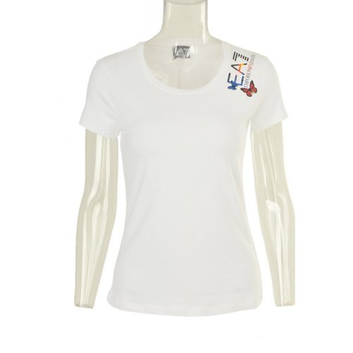  Emporio Armani/安普里奥阿玛尼 女士白色棉质短袖T恤 3YTT96 J12Z 0185 PLFSX
