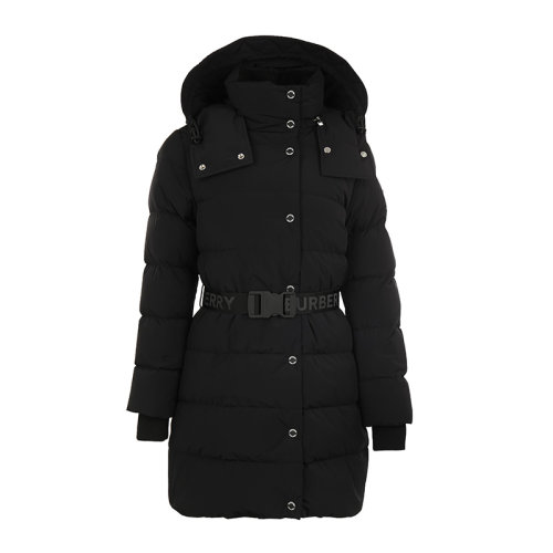 BURBERRY/博柏利21新品字母徽标束腰带中长款连帽女士羽绒服8021978