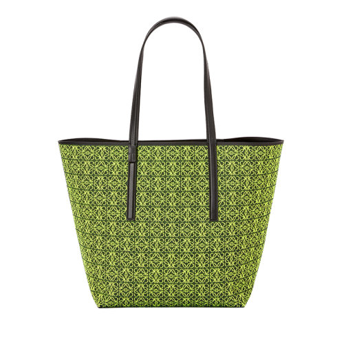 LOEWE/罗意威 22年新款 男士霓虹黄提花小牛皮配牛皮提手浮雕标志T型肩背手提托特包B533Z73X02-2728