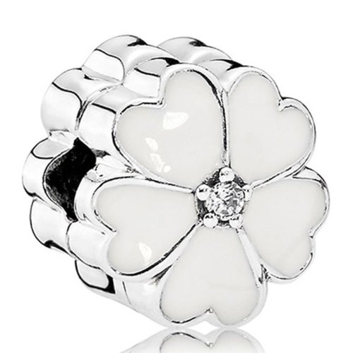 PANDORA/潘多拉 女士白色珐琅雏菊固定扣 791822EN12