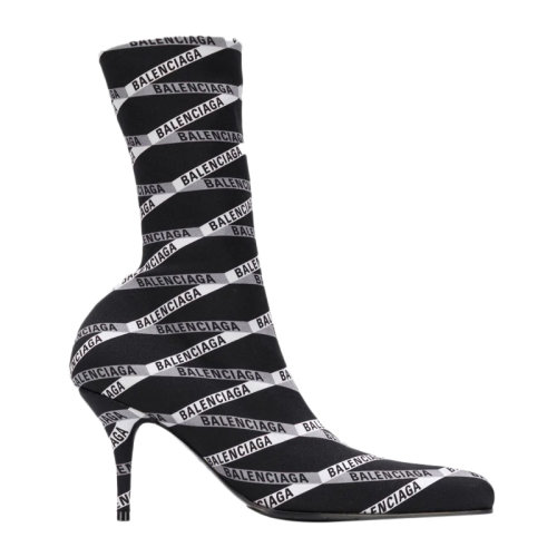 Balenciaga/巴黎世家 女士时尚徽标印花中筒靴细跟鞋女鞋 女士高筒靴
