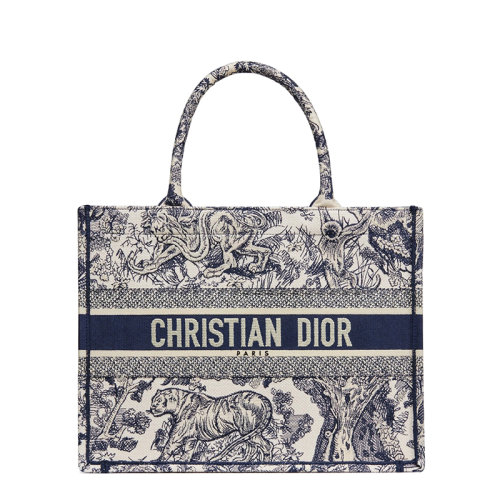 DIOR/迪奥  女士DIOR BOOK TOTE蓝色印花帆布小手袋 M1296ZTDT_M808