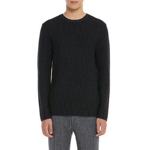 DUXI/度兮【定制】男士针织衫/毛衣六合暗纹圆领长袖针织衫（锦绣中华——2018非遗产服饰秀）同款