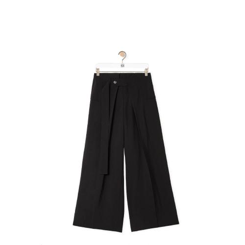  LOEWE罗意威 22年秋冬 女士 休闲裤 Cropped belted trousers in wool S359Y04X49-1100