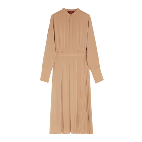 MaxMara/麦丝玛拉 22年早春新款 LEMBI系列 女士裸色轻卡迪面料军官领连衣裙6221032706059