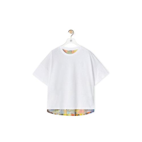  LOEWE罗意威 22年秋冬 女士 短袖T恤 Parrots print T-shirt in cotton and silk S359Y22X21-2