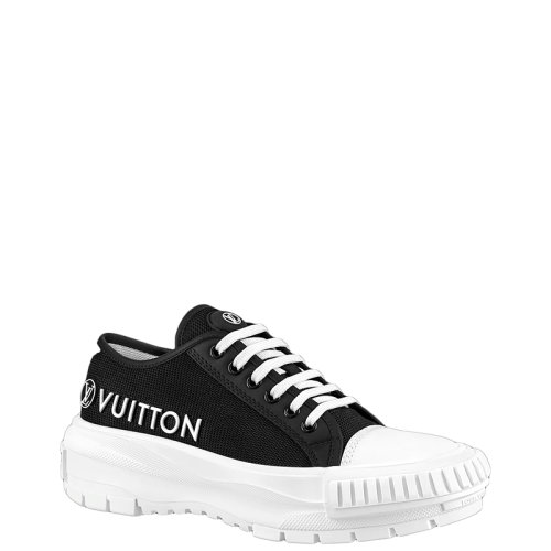 Louis Vuitton/路易威登 22年早春新款 LV SQUAD系列 女士黑色网布和小牛皮厚底运动鞋帆布鞋1A9RO7