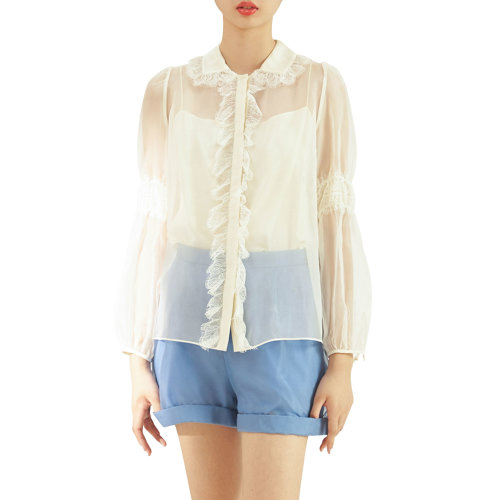 19年秋冬款nisiss/怡夕柯根纱蕾丝饰暗扣开襟外套女士夹克n153ad34