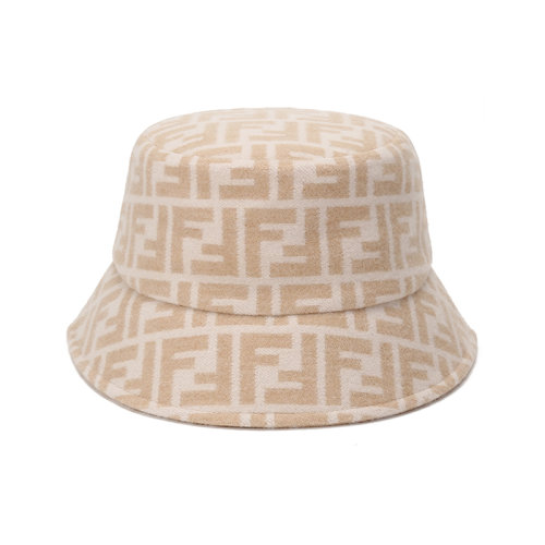 FENDI/芬迪 女士羊毛帽子渔夫帽FF提花 FXQ813 AALR