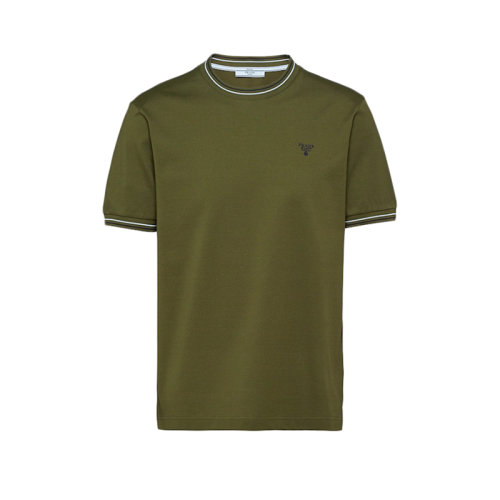 PRADA/普拉达 22年秋冬新款 男士军绿色纯棉短袖T恤UJN452_1ZMI_F0161_S_181