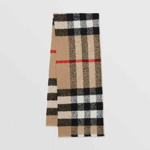  BURBERRY 22年秋冬 女士 格纹羊绒混纺花呢围巾 80593401