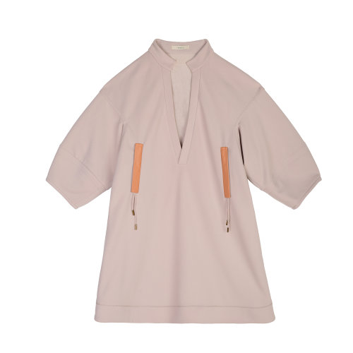 19年秋冬款nisiss/怡夕杏色宽松版连衣裙女士连衣裙N114XO02