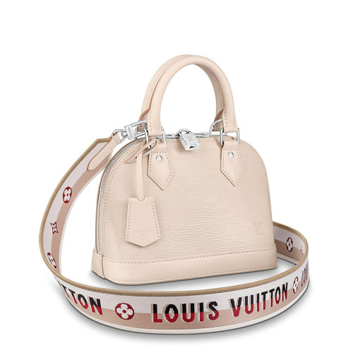 Louis Vuitton/路易威登 22春夏新款ALMA BB系列 女士米色粒面牛皮革银锁银扣单肩斜跨手提包M58706