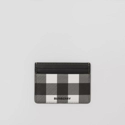  BURBERRY 22年秋冬 男士 大号格纹拼皮革卡片夹 80644601