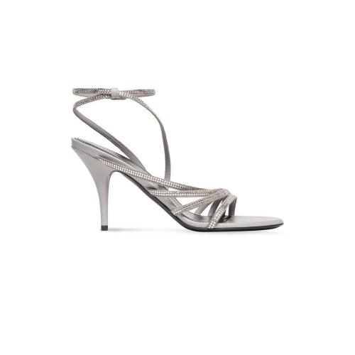  BALENCIAGA巴黎世家 22年秋冬 女士 高跟凉鞋 glow 90mm sandal with rhinestones 714210WBC51