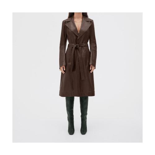  BV葆蝶家 22年秋冬 女士 大衣 manteau ceinture en cuir brillant 713813VKLC02164