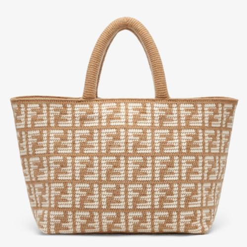  FENDI芬迪 22年秋冬 女士 手提包 浅棕色羊绒手袋 8BH401AL9OF1ISN