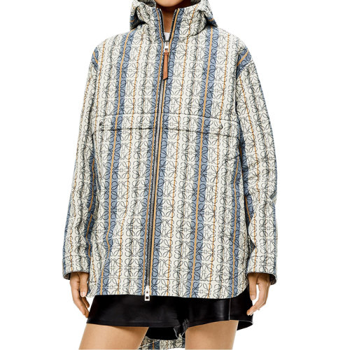 LOEWE/罗意威      Anagram系列 女士拼色棉质条纹提花派克大衣S359338XB8-4985