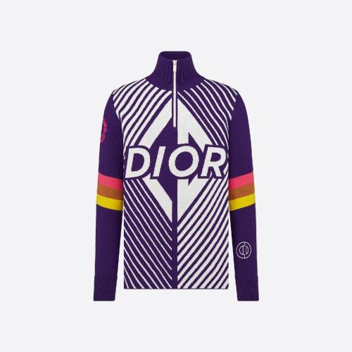  DIOR迪奥 22年秋冬 男士 针织衫 Pull a col montant zippe 313M649AT476_C480