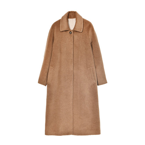 GeleiStory/GeleiStory秋冬新真丝骆马绒茧型宽松保暖长款羊驼绒大衣毛呢女士大衣