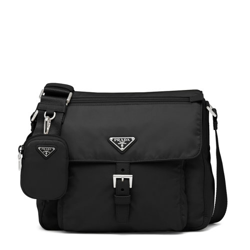 PRADA/普拉达  女士黑色再生尼龙附可拆卸肩带斜跨单肩包1BD994_RV44_F0002_V_B1M