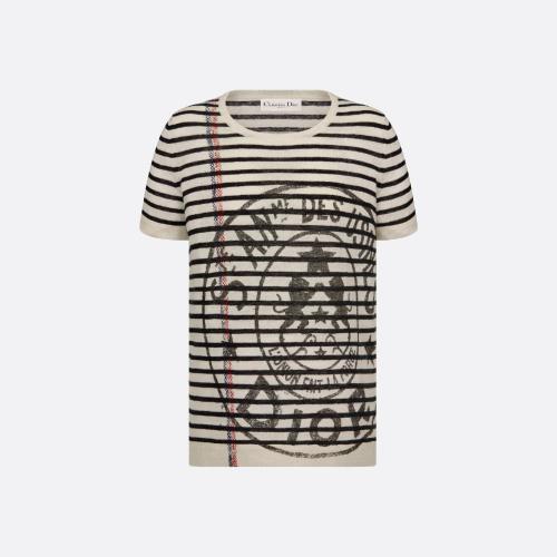  DIOR迪奥 22年秋冬 女士 针织衫 Dior 水手风短袖针织衫 244S28AM734_X0863