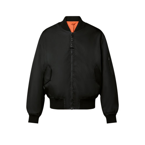 Louis Vuitton/路易威登 22年秋冬新款 男士橙色/黑色锦纶老花图案双面飞行员夹克1AA538