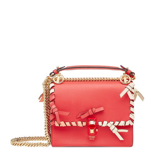 FENDI/芬迪 女士编织边饰牛皮时尚小号单肩斜挎包