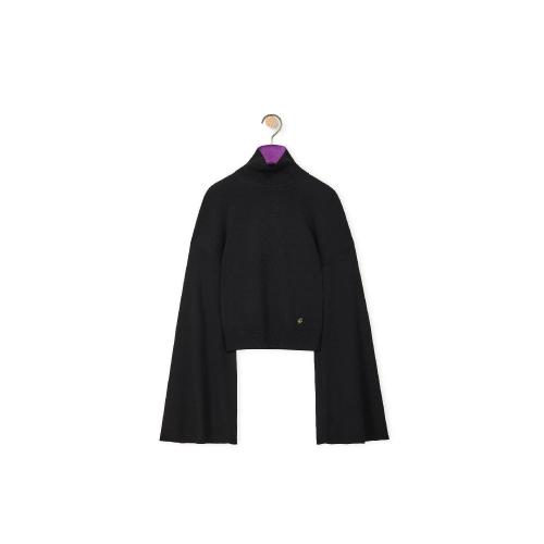  LOEWE罗意威 22年秋冬 女士 针织衫 Bell sleeve sweater in viscose S540Y14KAA-1100