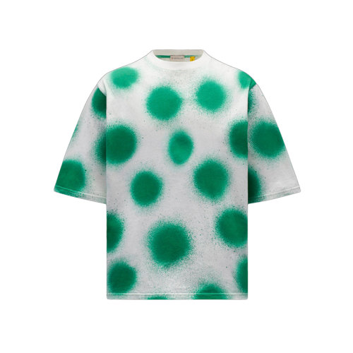 Moncler/蒙克莱 22年秋冬新款 JW Anderson系列 男女同款白色/绿色纯棉印花短袖T恤H209E8C00003829JS001