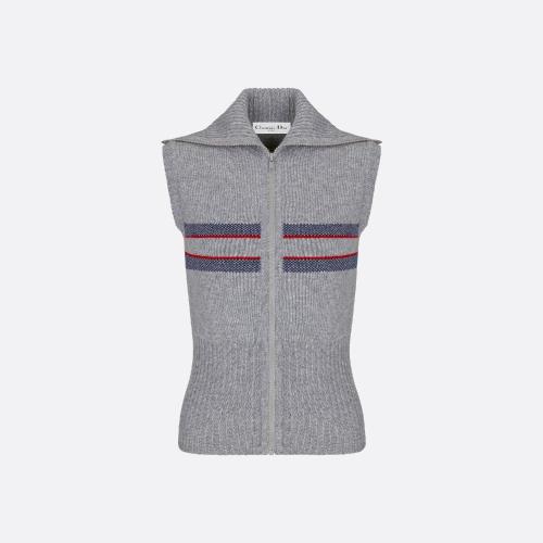  DIOR迪奥 22年秋冬 女士 针织衫 DiorAlps 无袖拉链针织衫 244G6_M134_X8878