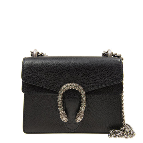 GUCCI/古驰 女包 Dionysus系列 虎头扣 酒神包 女士黑色牛皮单肩包 421970-CAOGN-8176