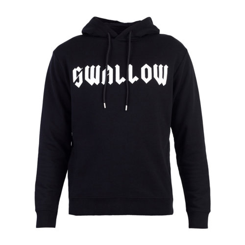 Alexander McQueen/亚历山大麦昆 男装 服饰 黑色棉质字母印花 连帽卫衣 男卫衣