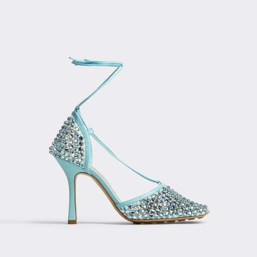  BV葆蝶家 22年秋冬 女士 高跟凉鞋 sandales a lacets sparkle stretch 667206V0GU14545