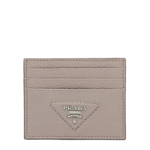 PRADA/普拉达 22年新款 女士粘土灰色皮革徽标卡夹1MC025_2BBE_F0572