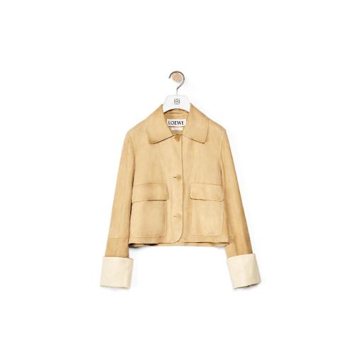  LOEWE罗意威 22年秋冬 女士 夹克 麂皮鈕扣外套 S359330XBV-8130 预定商品1-3周发货