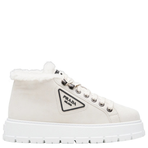 PRADA/普拉达  女士米色绒面小牛皮系带踝靴1T490M_FDW_F0K74_F_ZF45