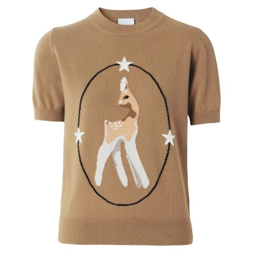  BURBERRY/博柏利 女士驼棕色羊毛针织衫/毛衣 8048460 PLFSX