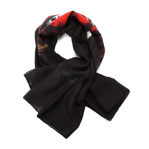 Givenchy/纪梵希 男士黑色羊绒真丝混纺围巾方巾围脖 1212GVSA717-001