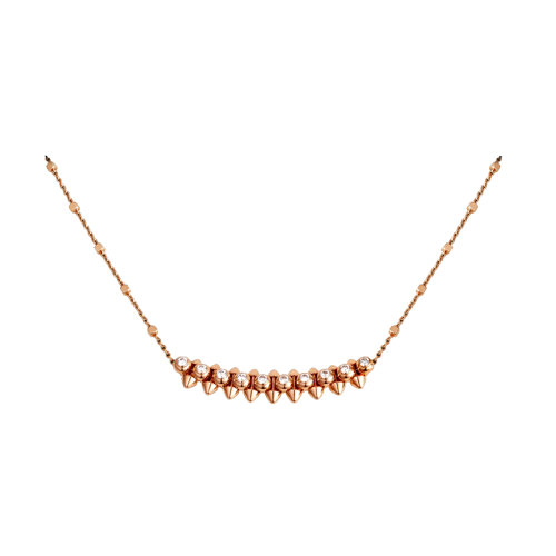 CARTIER/卡地亚 CLASH DE CARTIER系列 18K金玫瑰金子弹头铆钉钻石项链N7424312