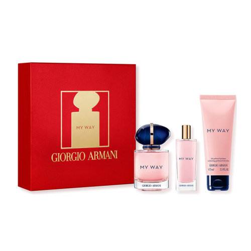 Giorgio Armani阿玛尼2021限量套装My Way「自我无界」女士浓香水50ml+浓香水15ml+身体乳75ml