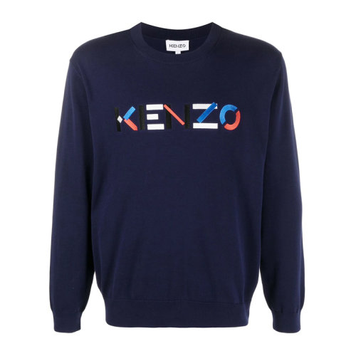 Kenzo/高田贤三  男装 服饰 海军蓝色棉质经典logo款套头衫圆领卫衣 男卫衣